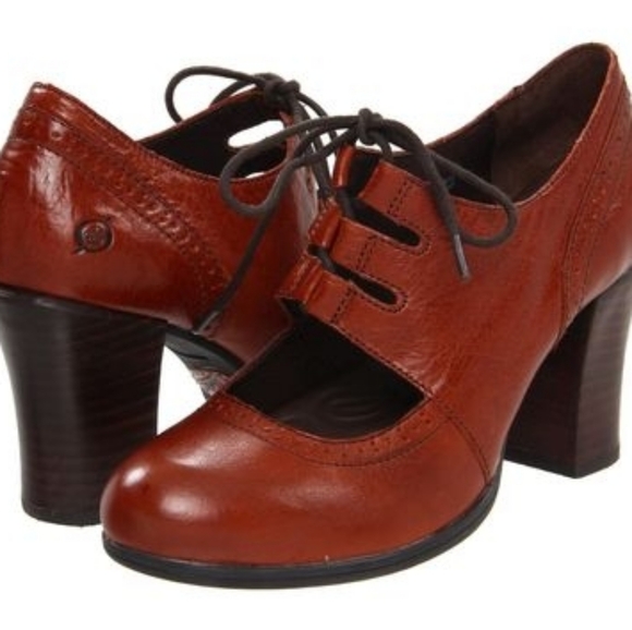 BORN Stylish Brown Leather Women's Heels - Picture 1 of 9
